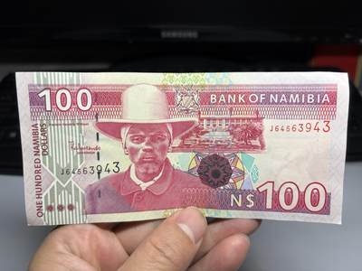 2026年集古藏今外币拍卖第二期-第10场—（总第310拍-纸币专场），本期拍完结算一次，发货时间2-3天，休息几天后继续新的一期拍卖。 - 纳米比亚100元