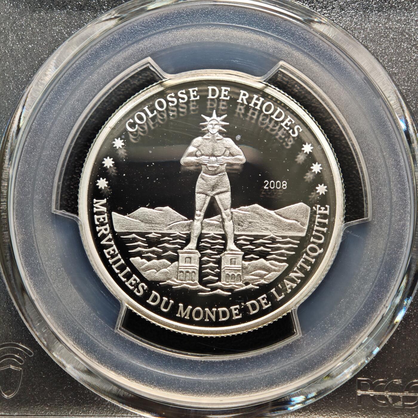 【德藏】世界币章拍卖第166期（拍品征集中~欢迎藏友联系） 2008年 科特迪瓦罗兹巨像500法郎精制纪念银币 PCGS PR68DCAM