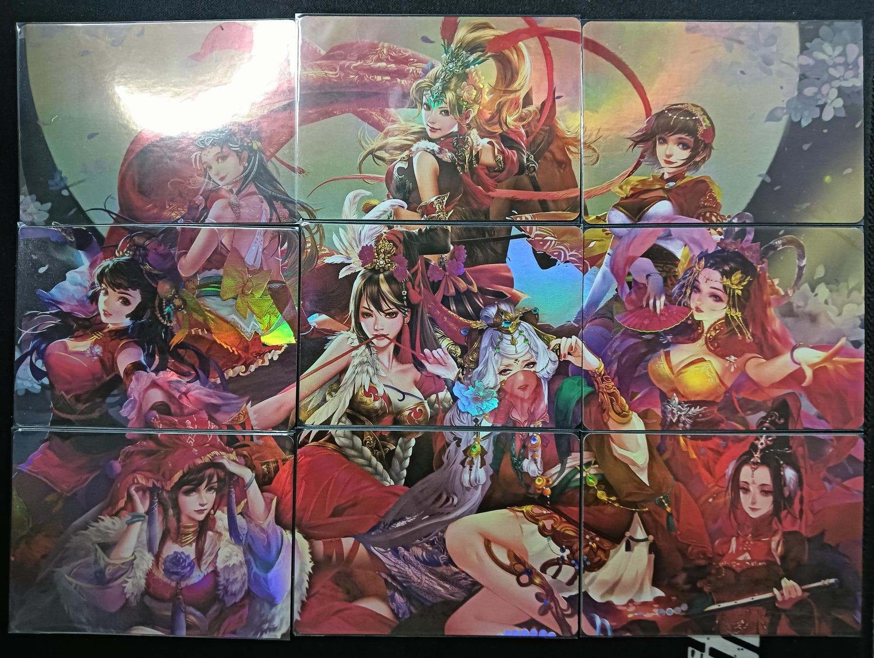 花开卡拍第61期（3月7号周六截拍，品控勿拍!!!拍品不寄存，运费5元（新疆需补运费差价或顺丰到付），自制卡难免瑕疵，可能存在轻微撞角爆边等出厂瑕疵，品控介意勿拍！） 花好月圆 9拼，背面线稿