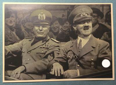 盛世勋华——号角文化勋章邮票专场拍卖第307期 - 德国（1939）小胡子主题实寄邮资明信片 与墨索里尼检阅