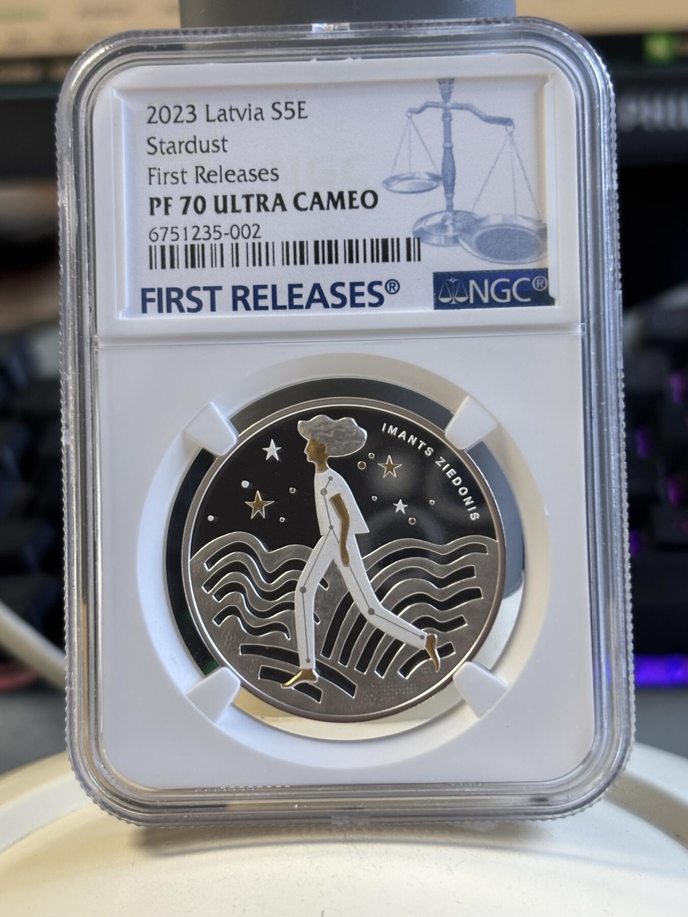 第191期拍卖 拉脱维亚2023年星辰纪念银币NGC-PF70首，925银，22克