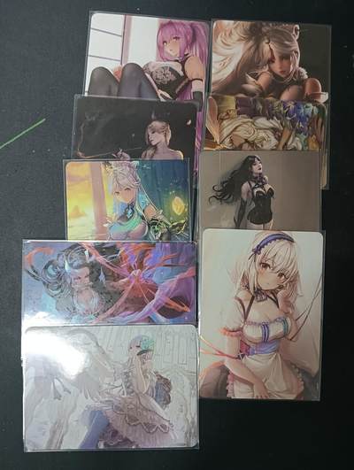 花开卡拍第61期（3月7号周六截拍，品控勿拍!!!拍品不寄存，运费5元（新疆需补运费差价或顺丰到付），自制卡难免瑕疵，可能存在轻微撞角爆边等出厂瑕疵，品控介意勿拍！） - 美少女03 9张 彩闪