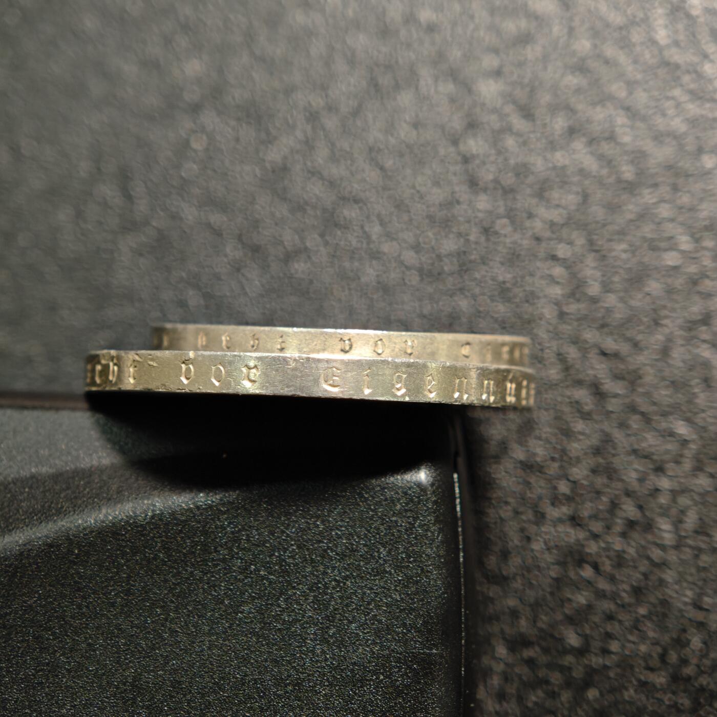 【德藏】世界币章拍卖第166期（拍品征集中~欢迎藏友联系） 2枚一组 1938年 德国民族社会主义工人党兴登堡2马克及5马克银币