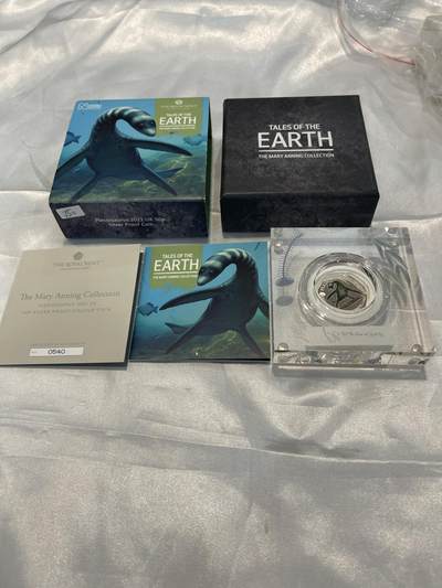 英国2021年Plesiosaurus纪念银币 50便士面值，925银，Proof工艺，限量发行 证书、亚克力壳，品相保存很好，适合收藏 - 英国2021年Plesiosaurus纪念银币 50便士面值，925银，Proof工艺，限量发行 证书、亚克力壳，品相保存很好，适合收藏