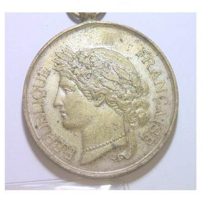 法国1900年前后 谷物女神高浮雕精制大镀银章 光边 50MM - 法国1900年前后 谷物女神高浮雕精制大镀银章 光边 50MM