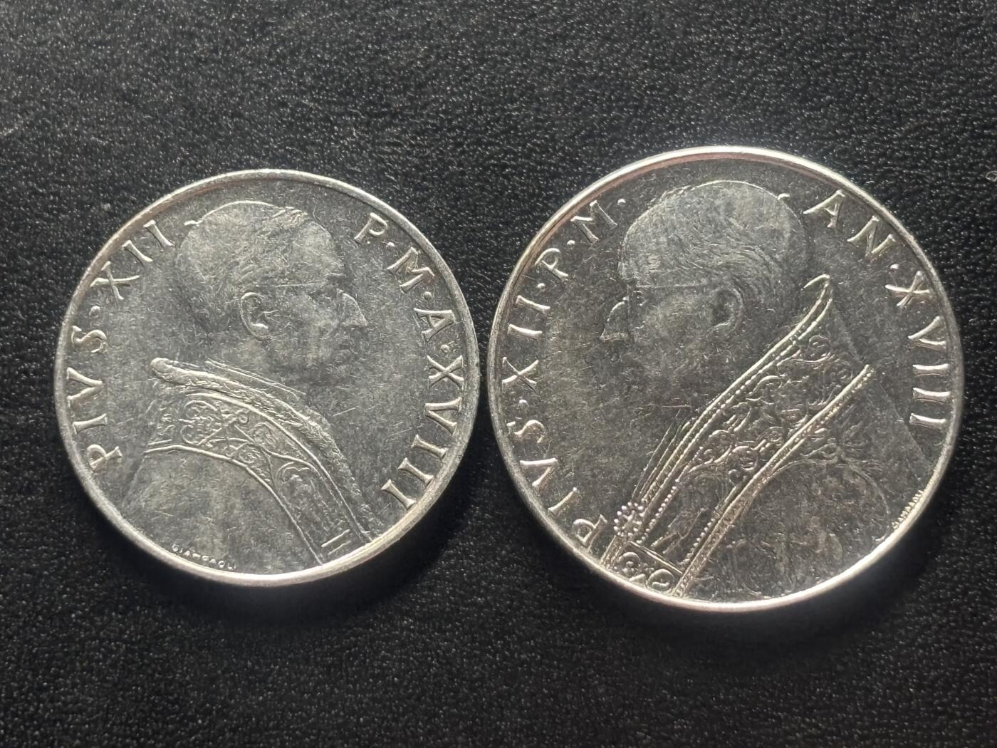 邮泉阁限时拍卖第四十二场（硬币在国外。请付邮费6元。） 梵蒂冈1956年2枚