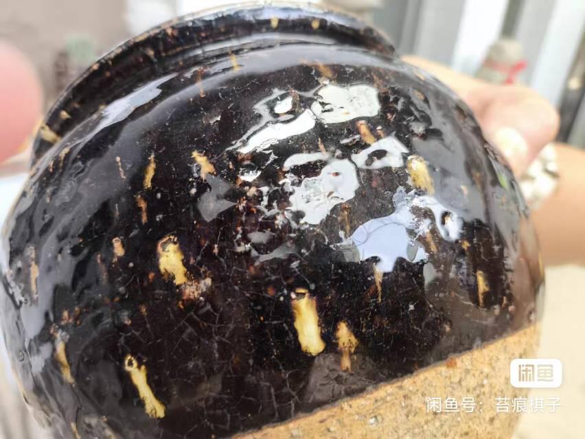 洒金釉老黑瓷罐