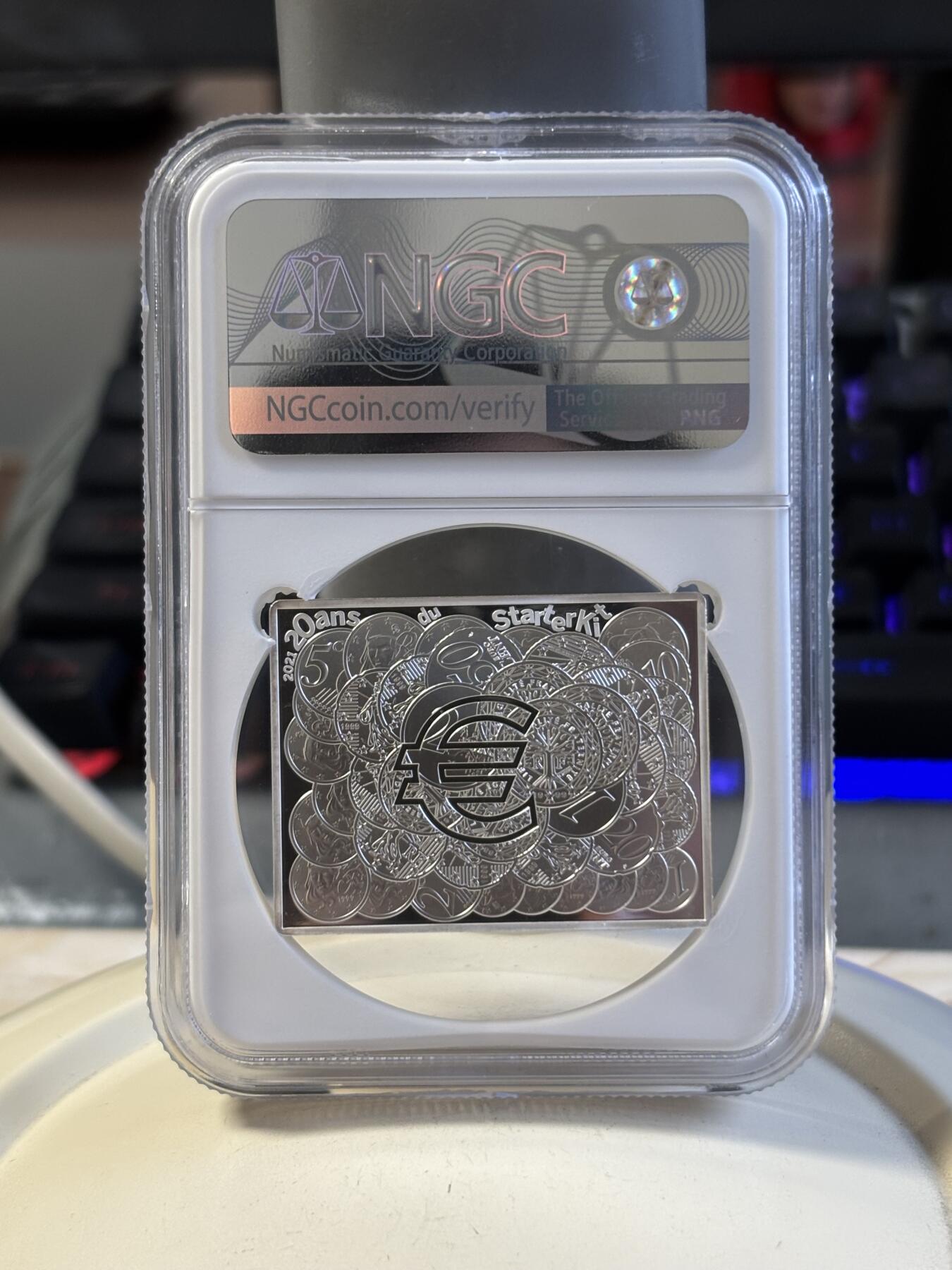 第191期拍卖 法国2021年致敬欧洲货币系列1播种女神矩形银币NGC-PF70首,9999银，22.2克，发行3000枚