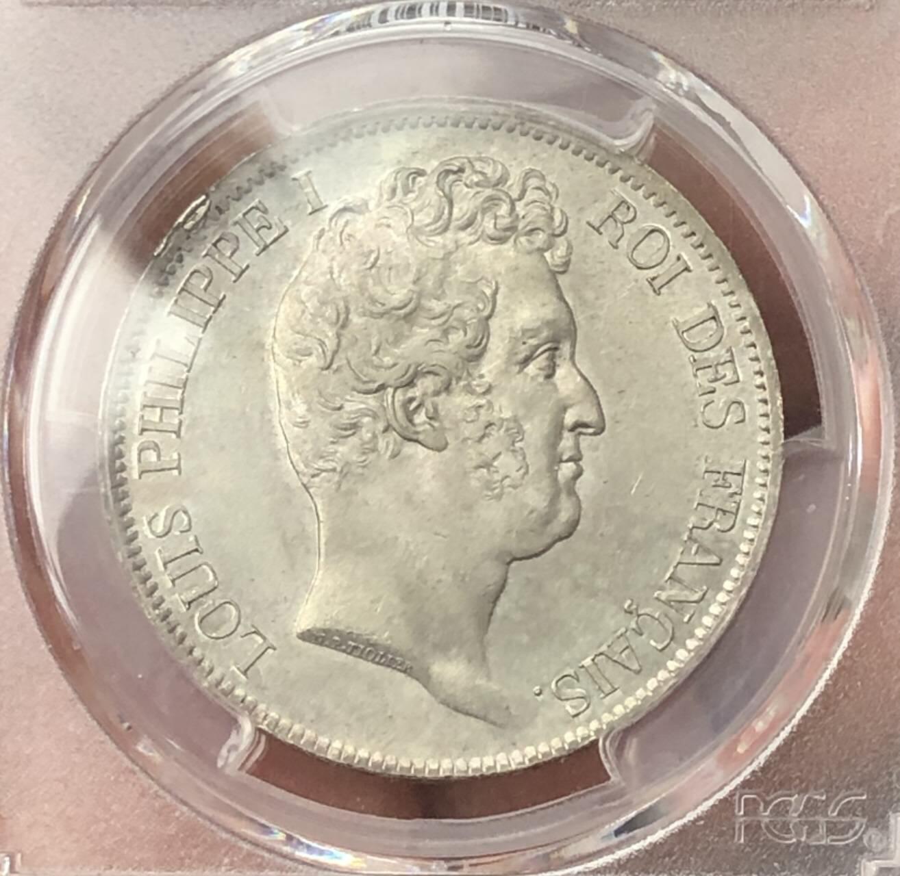 法国1831年B厂小头像5法郎银币PCGS-MS63