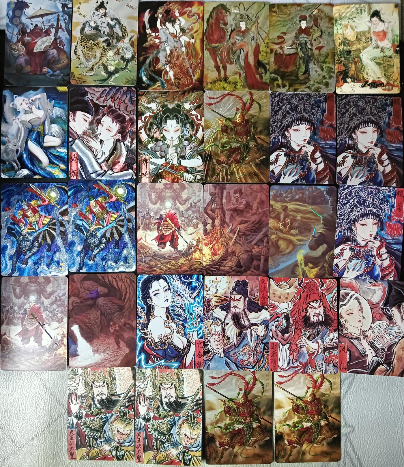 花开卡拍第61期（3月7号周六截拍，品控勿拍!!!拍品不寄存，运费5元（新疆需补运费差价或顺丰到付），自制卡难免瑕疵，可能存在轻微撞角爆边等出厂瑕疵，品控介意勿拍！） 问道东方 一包卡28张，粗闪彩闪普卡