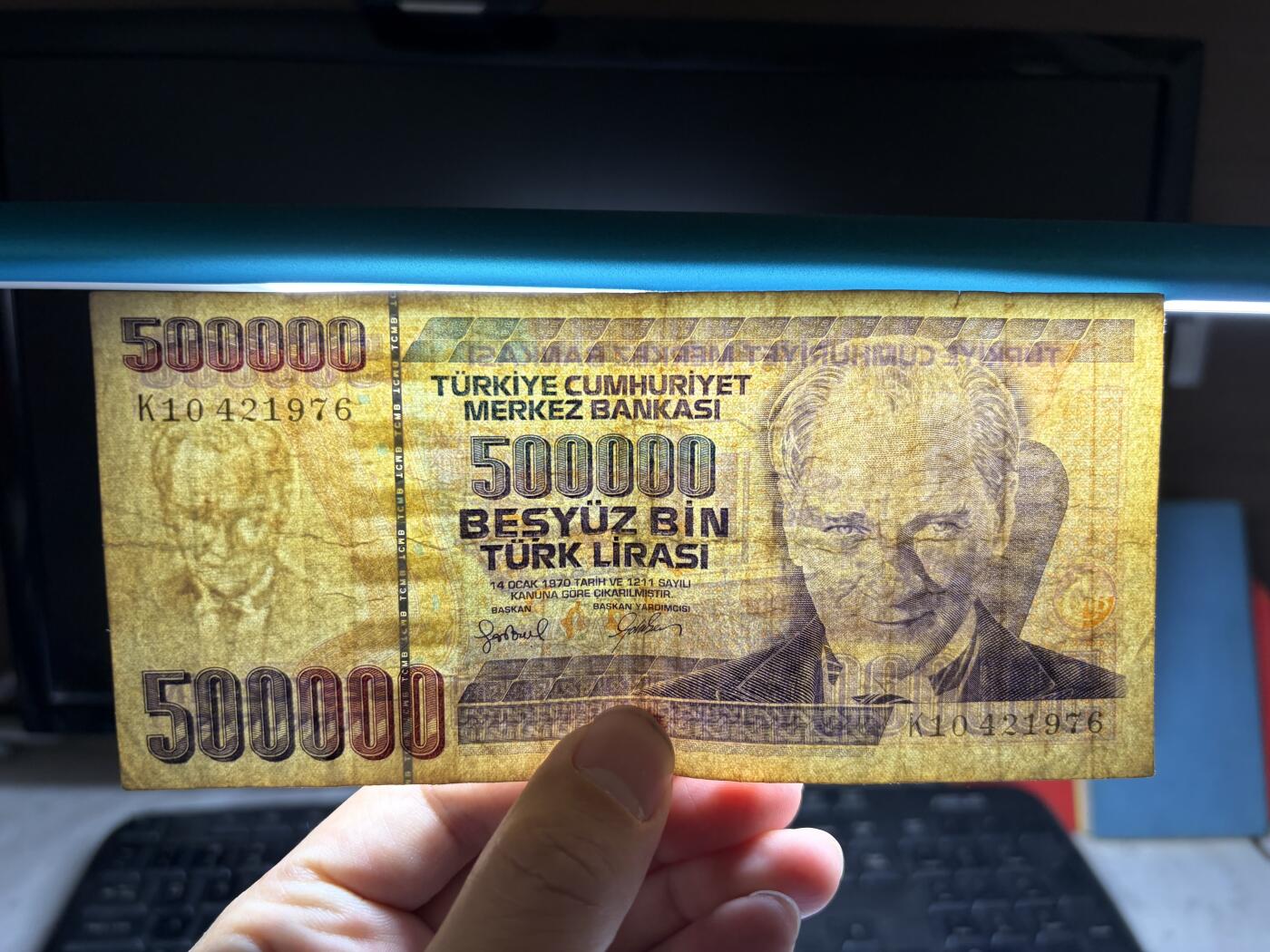 2026年集古藏今外币拍卖第二期-第10场—（总第310拍-纸币专场），本期拍完结算一次，发货时间2-3天，休息几天后继续新的一期拍卖。 1970年土耳其500000里拉
