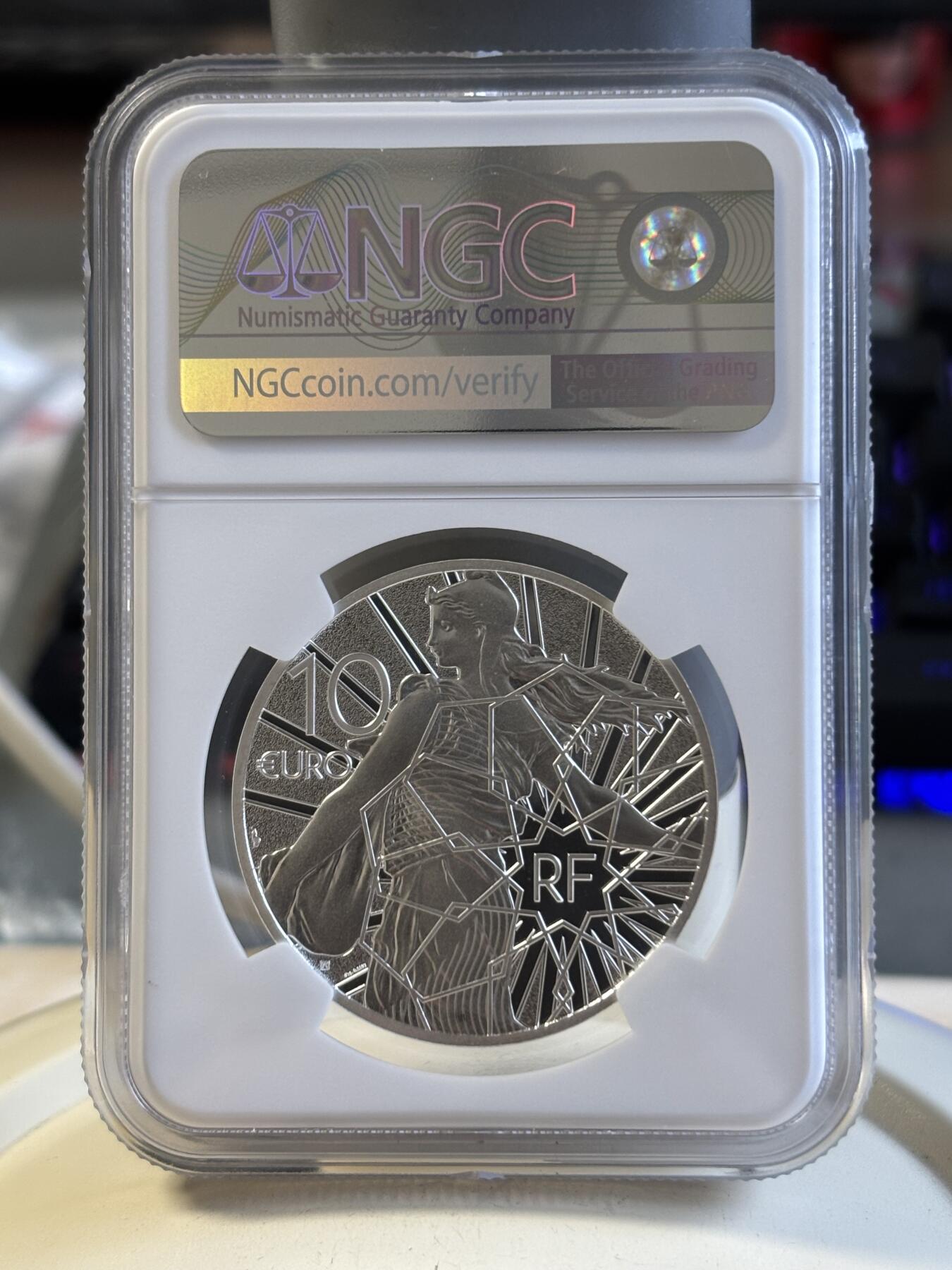 第191期拍卖  法国2023年黄金传说 弗里吉亚国王迈达斯 精制镀金纪念银币NGC-PF70首，22.2克，999银，发行3000枚