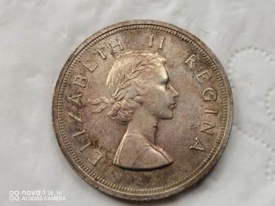 外国钱币 - 1957年南非5先令大银币