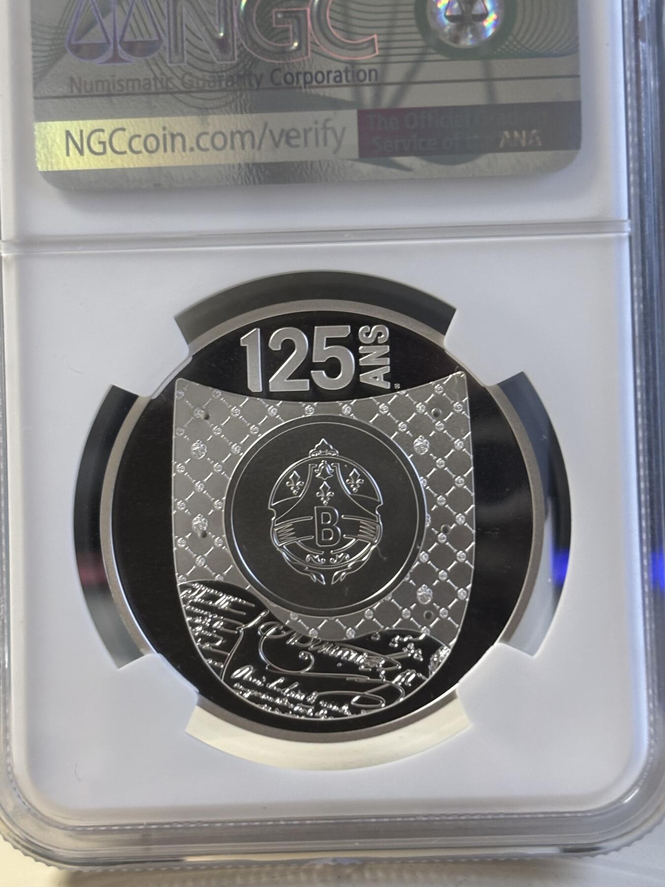 第191期拍卖 法国2020年法国瑰宝系列伯尔鲁帝纪念银币NGC-PF70首，900银，22.2克