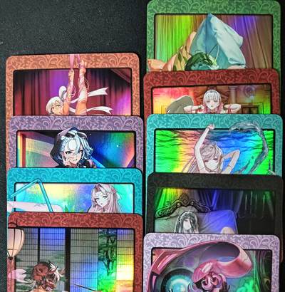 花开卡拍第61期（3月7号周六截拍，品控勿拍!!!拍品不寄存，运费5元（新疆需补运费差价或顺丰到付），自制卡难免瑕疵，可能存在轻微撞角爆边等出厂瑕疵，品控介意勿拍！） - 茉莉 LAST ORIGIM 彩闪 9张，部分艺术卡