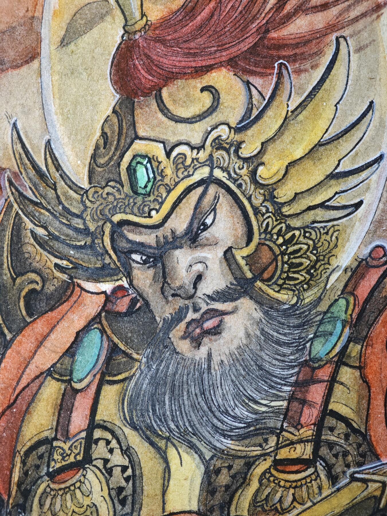 白泽拍卖卡牌手绘专场第33期（去岁千般皆如愿 今年万事定称心） 2025 刘晓明手绘画 赵公明 A3  刘晓明钤印