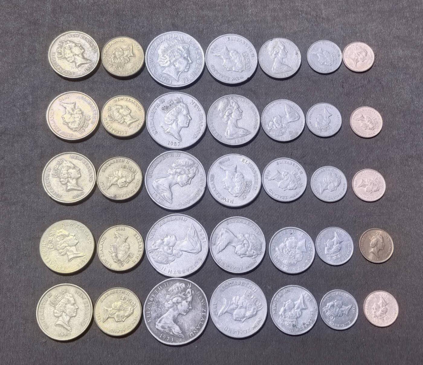 北京马甸外国币专卖第148期，外国币，中国早期纪念币专场，陆续上拍，欢迎关注 新西兰5套，流通品相