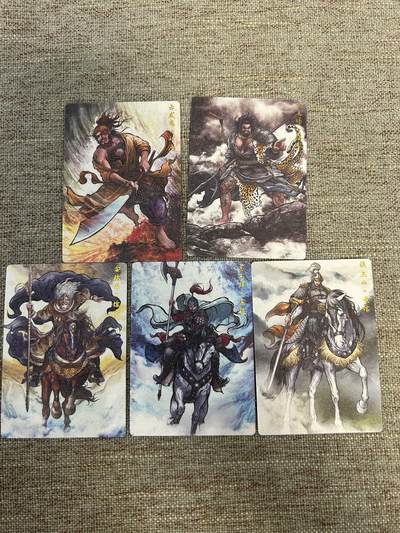喜灰玩卡拍卖第五期，接拍品0佣金，欢迎送拍，释放现金流，让自己有资金可以购买更多喜欢的卡牌，让别的卡友能淘到更多心仪的卡牌 - 卡德曼 张建东水浒 磨砂工艺 一组5张