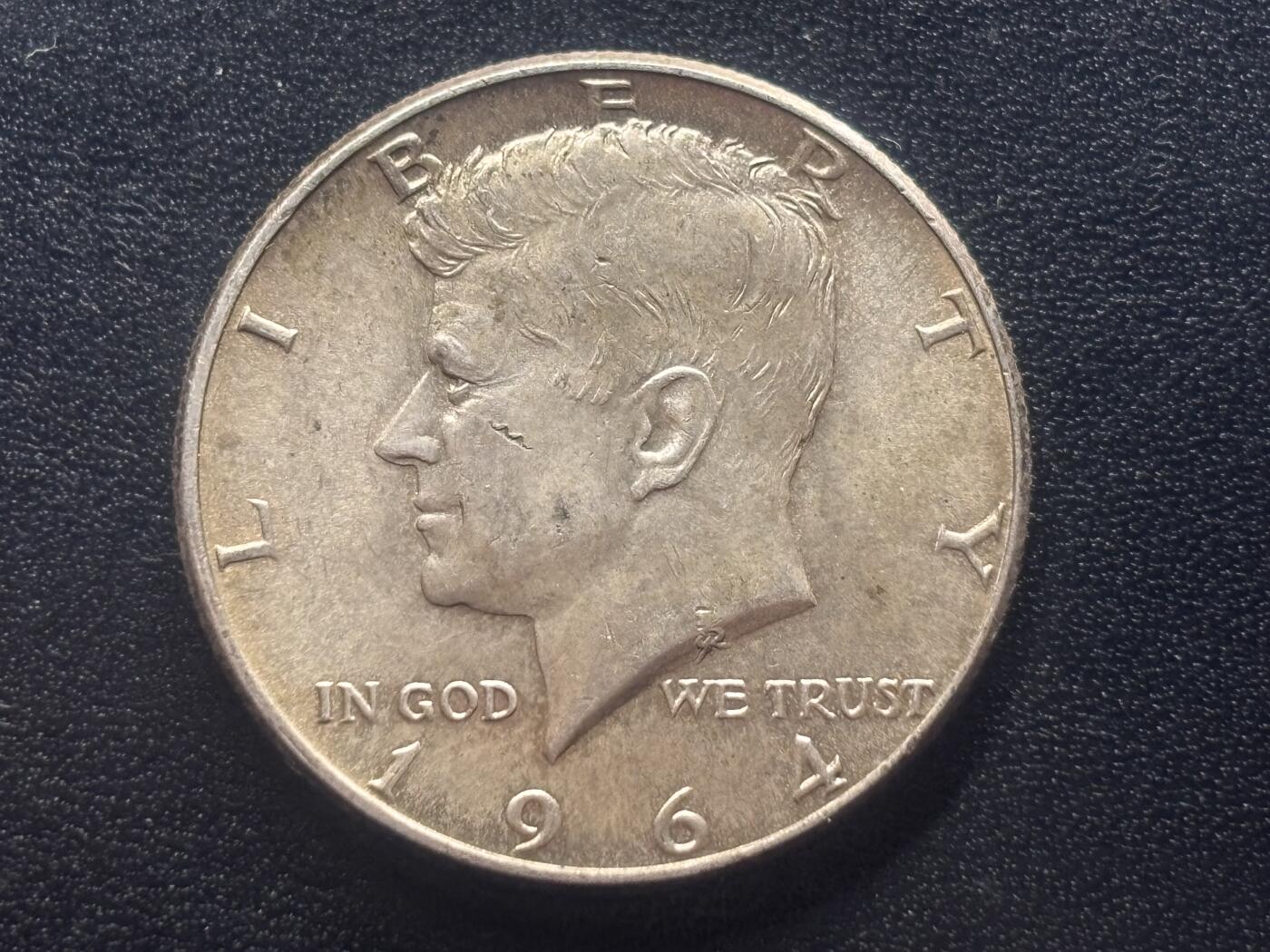 邮泉阁限时拍卖第四十二场（硬币在国外。请付邮费6元。） 美国1964年½美元银币