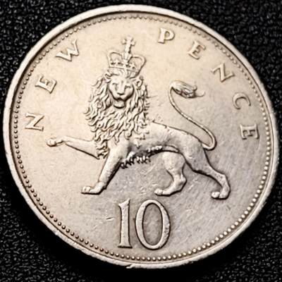 泉币菌-第204场-元宵节专场 本场拍品多 请提前出价 - 英国大镍币 英国1969年 10便士铜镍币 28.5mm 伊丽莎白二世女王 皇冠狮子