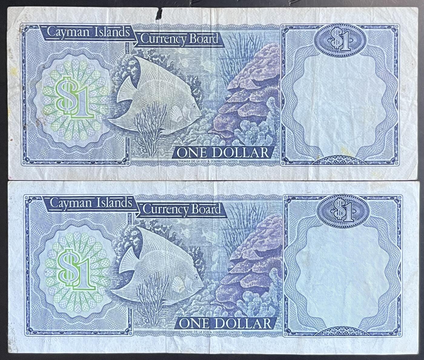 小福收藏拍卖第201期 流通品相裸钞 特惠场 本场拍卖美洲大洋洲非洲亚洲纸币【佣金仅收2% 不设最低佣金 全场包邮】 开曼群岛 1974年 1元 1组2张 