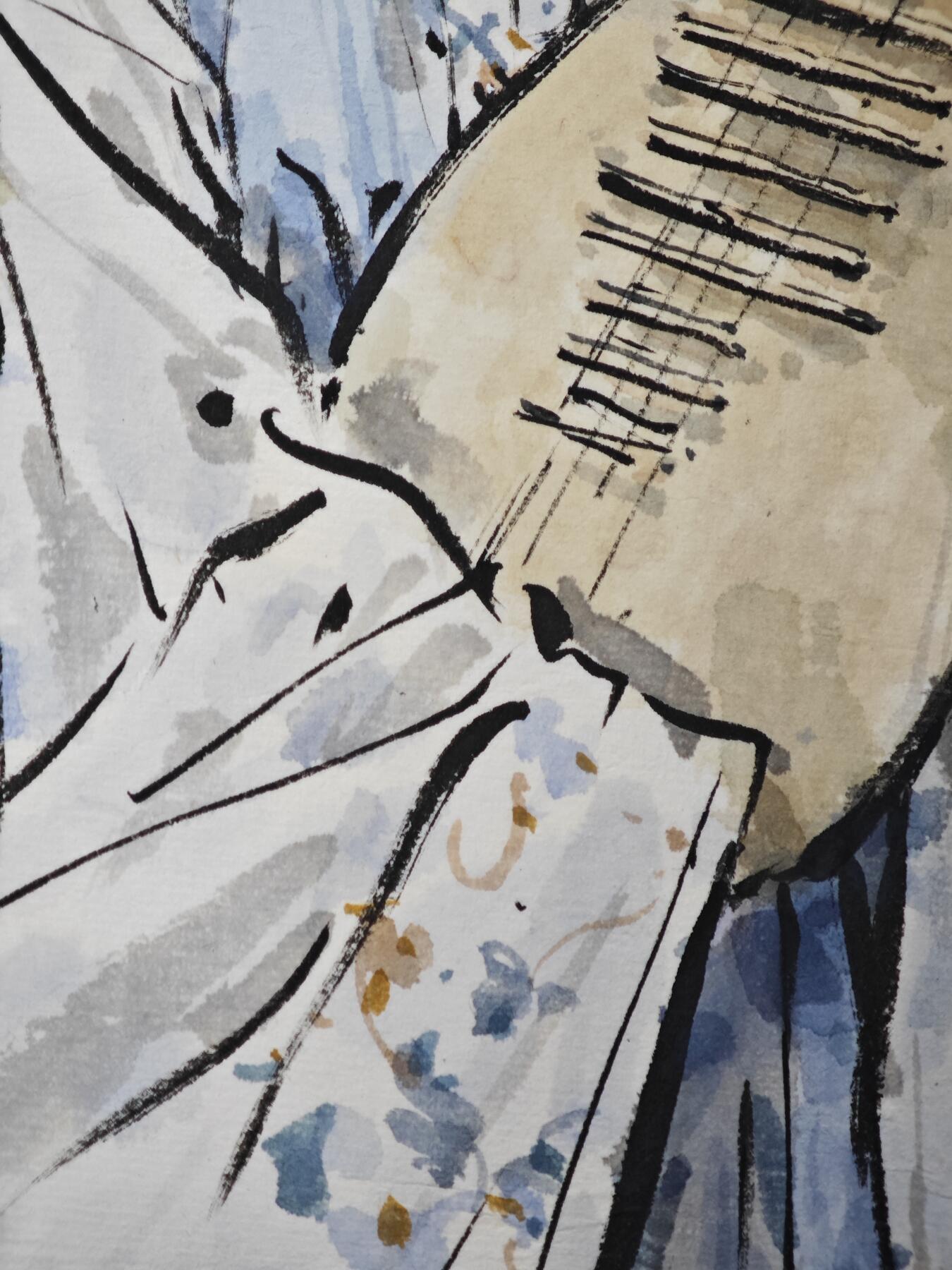 白泽拍卖卡牌手绘专场第33期（去岁千般皆如愿 今年万事定称心） 2025 迟迟手绘画 陈圆圆 尺寸：26.1cm*41cm  迟迟亲签