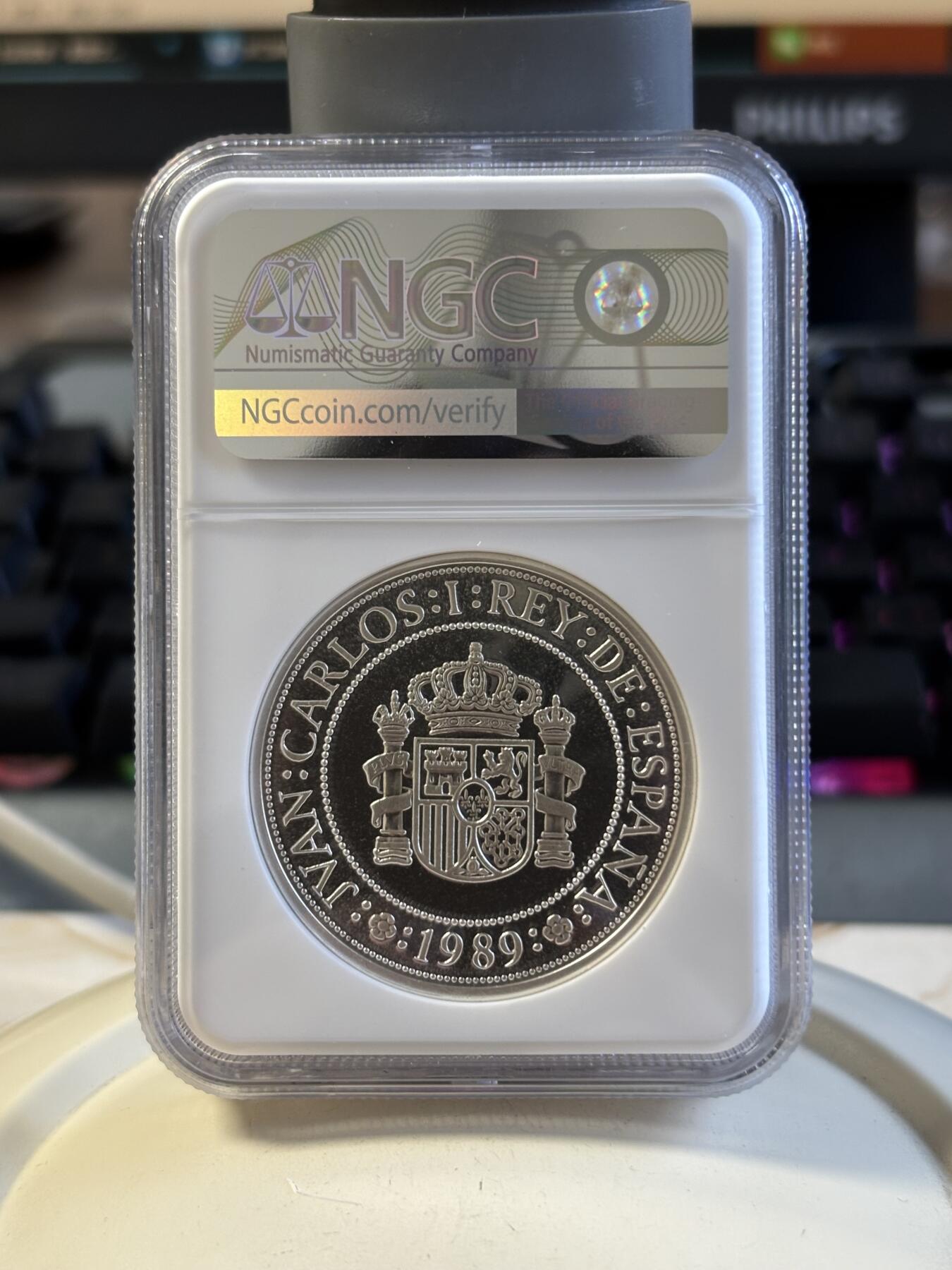 第191期拍卖 西班牙1989年帆船2盎司纪念银币NGC-MS69,925银