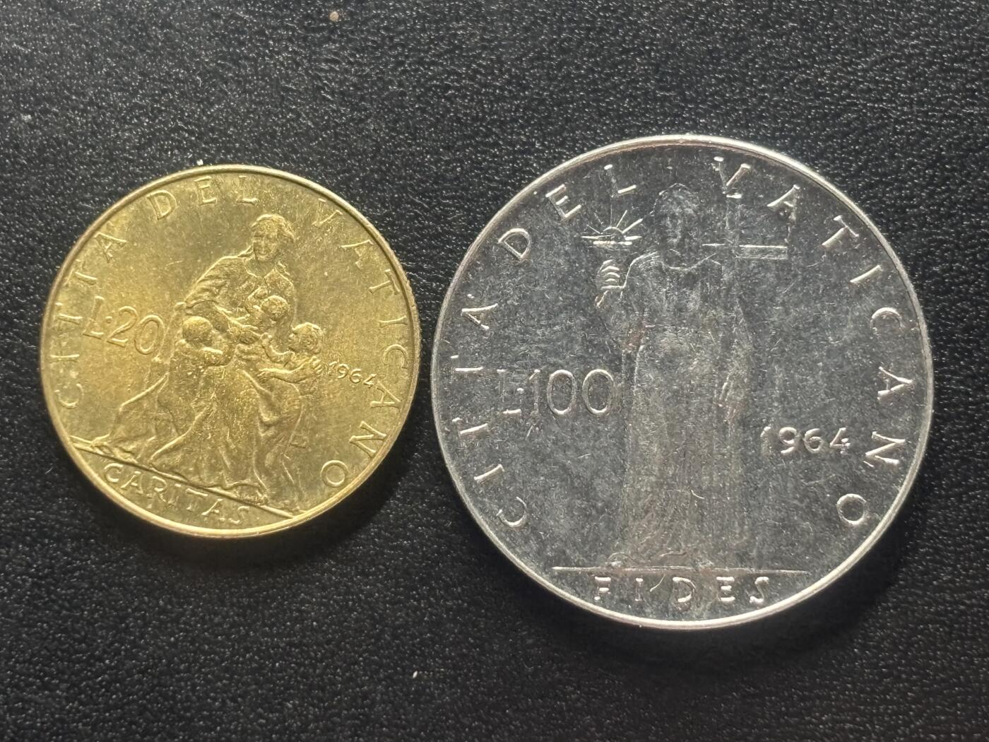 邮泉阁限时拍卖第四十二场（硬币在国外。请付邮费6元。） 梵蒂冈1964年2枚