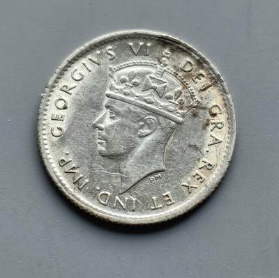 《崇甫堂》一精品外币专场⑧ - 英属纽芬兰乔六1941年5分银币 KM#19