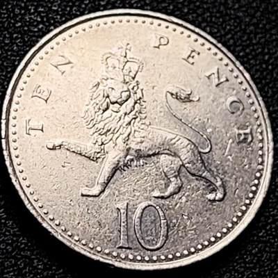 泉币菌-第204场-元宵节专场 本场拍品多 请提前出价 - 英国千禧年 10便士铜镍币 24.5mm 伊丽莎白二世女王 皇冠狮子