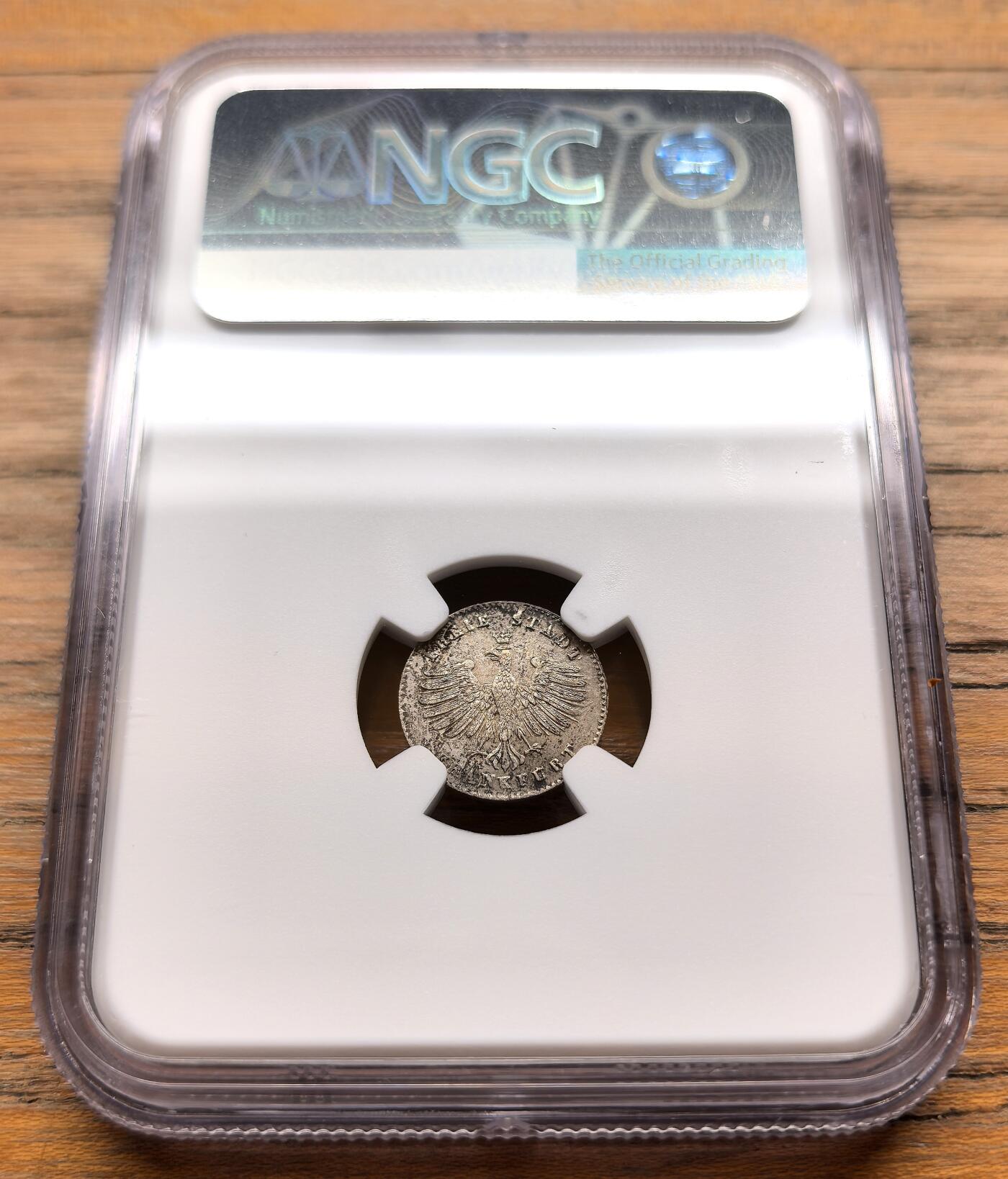 此心安处是吾乡·凡希社世界钱币微拍第三百二十期 1839德国法兰克福城市景观1克鲁泽银币NGC-MS64