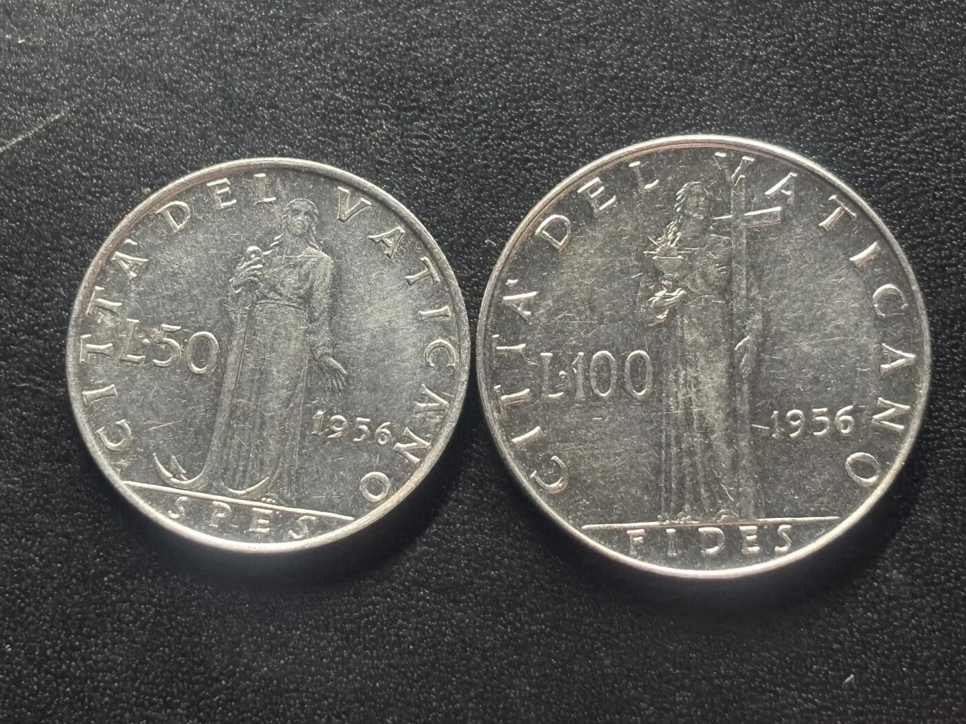 邮泉阁限时拍卖第四十二场（硬币在国外。请付邮费6元。） 梵蒂冈1956年2枚