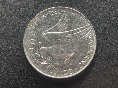 邮泉阁限时拍卖第四十二场（硬币在国外。请付邮费6元。） - 梵蒂冈1977年100里拉