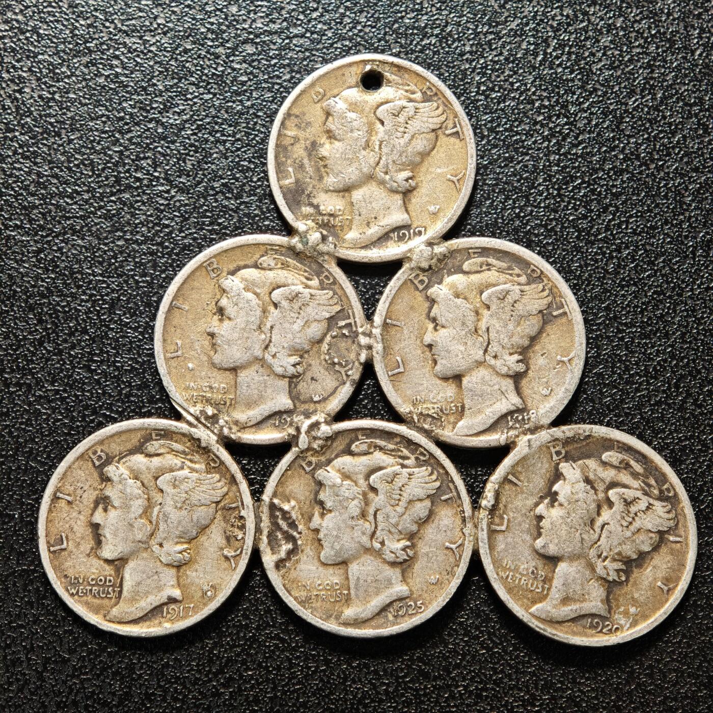 【德藏】世界币章拍卖第166期（拍品征集中~欢迎藏友联系） 美国10分制作挂件 直径约：54mm；重约：14.8g