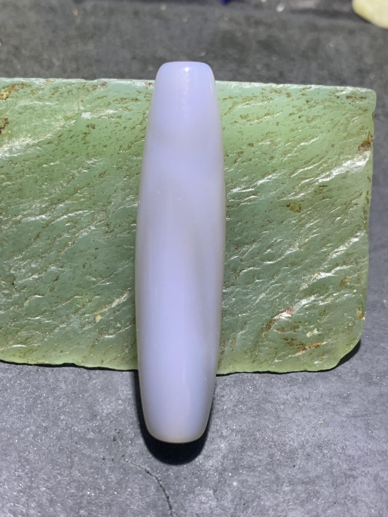 精美亚光高玉化千层纹天眼图案巴西玛瑙手工俏色巧雕義字桶珠一个