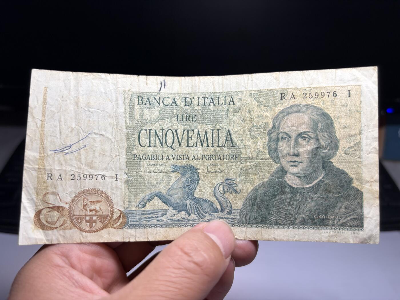 2026年集古藏今外币拍卖第二期-第10场—（总第310拍-纸币专场），本期拍完结算一次，发货时间2-3天，休息几天后继续新的一期拍卖。 1971年意大利5000里拉