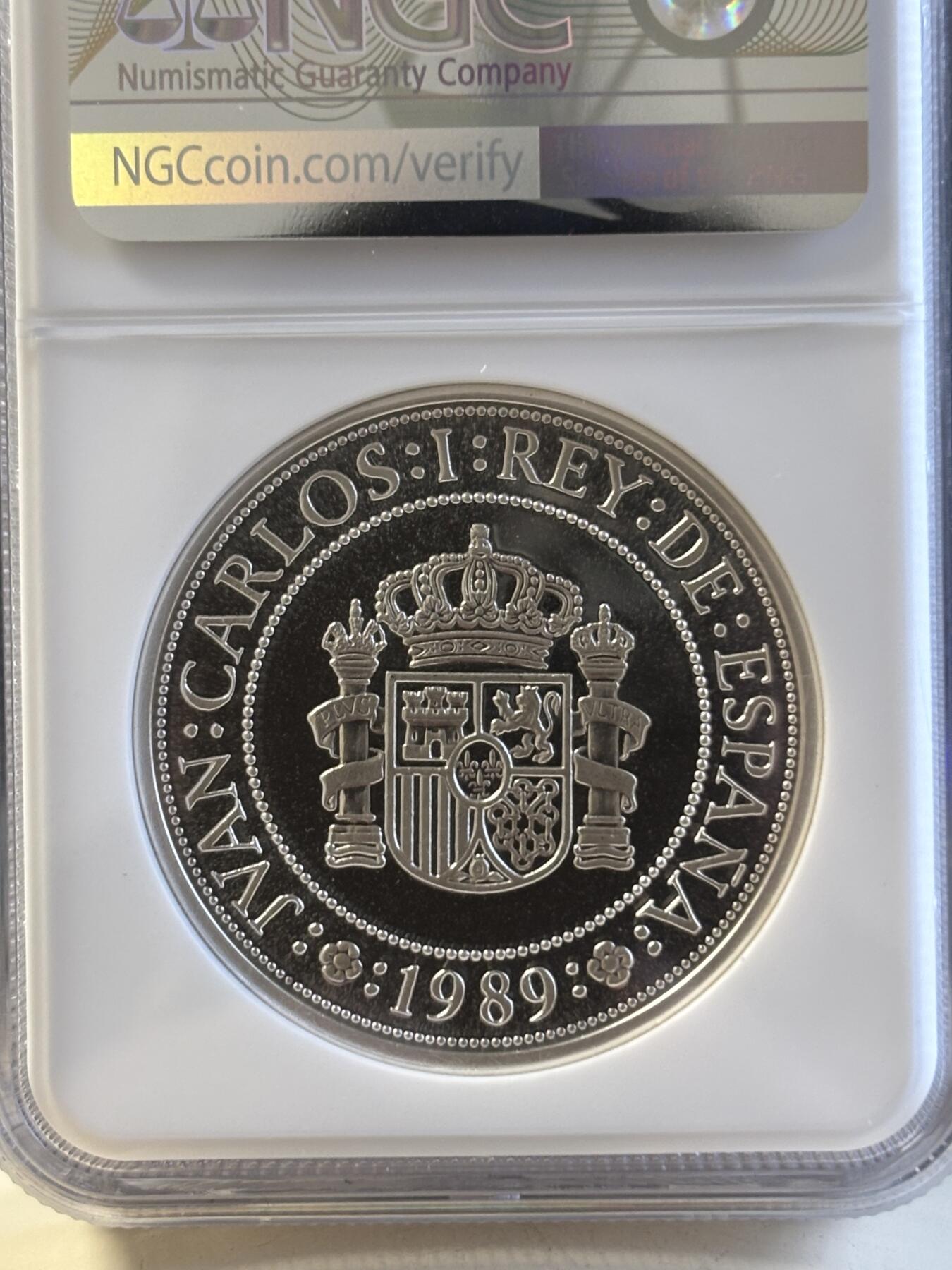 第191期拍卖 西班牙1989年帆船2盎司纪念银币NGC-MS69,925银