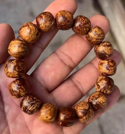麻梨疙瘩老型珠满金丝手串 - 麻梨疙瘩老型珠满金丝手串