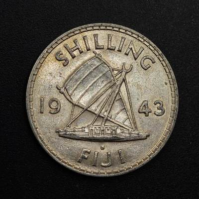 【淘币小摊】实时拍第八百七十四拍   银币散币场    每周一统一发货 - 斐济1943年乔治六世一先令银币