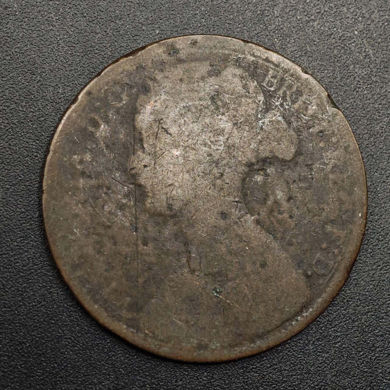 【淘币小摊】实时拍第八百七十四拍   银币散币场    每周一统一发货 英国1863年维多利亚一便士铜币