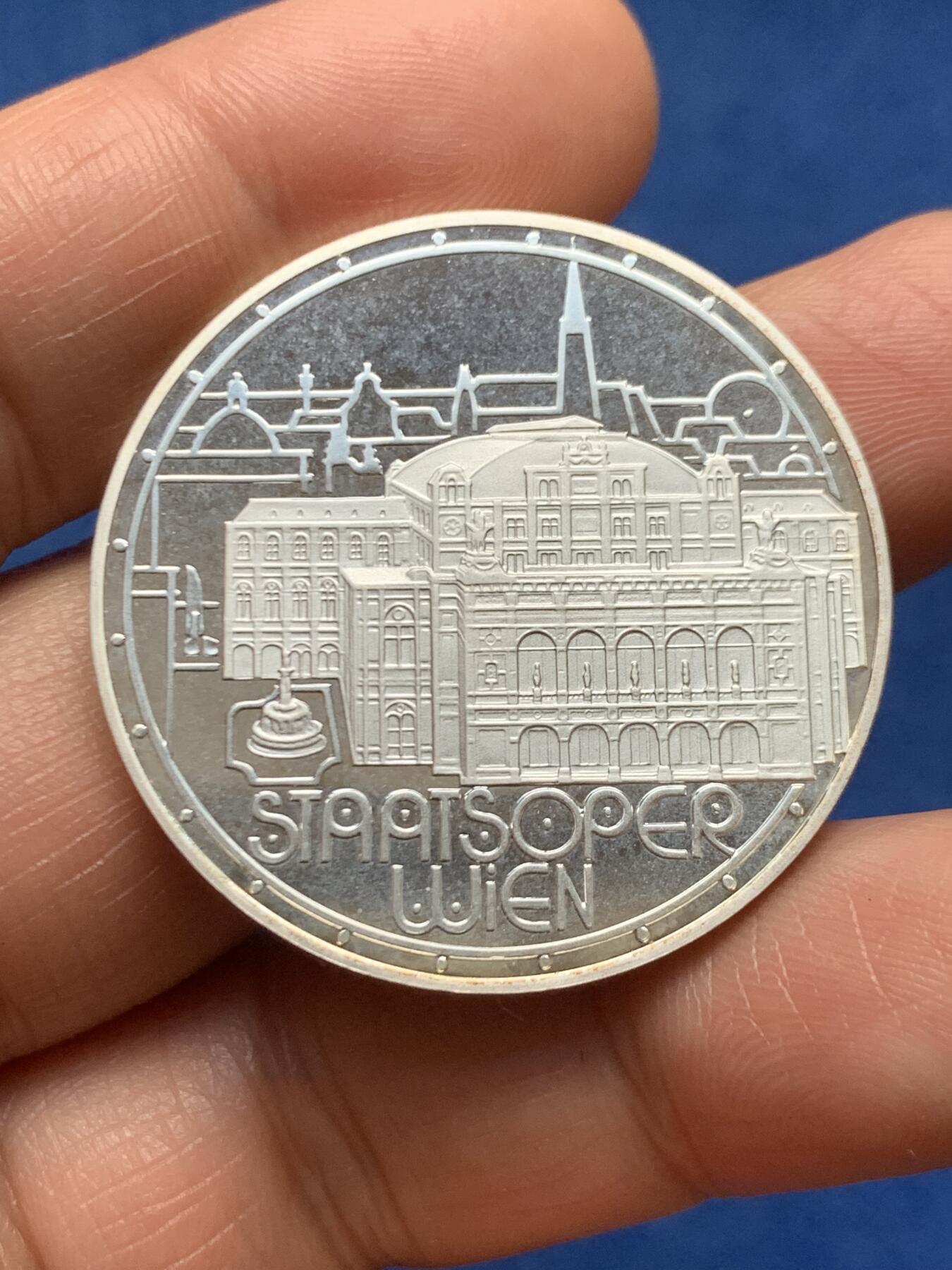 《竞宝斋》第466场 周日，周一 2场连拍 （全场包邮）欢迎送拍 奥地利1991年卡尔·伯姆500先令银币 925银 24.1克