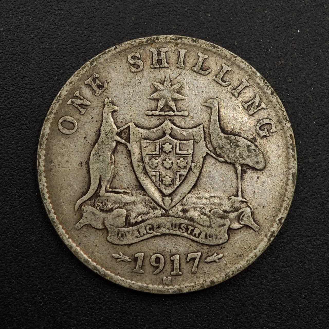 【淘币小摊】实时拍第八百七十四拍   银币散币场    每周一统一发货 澳大利亚1917年乔治五世一先令银币