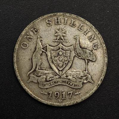 【淘币小摊】实时拍第八百七十四拍   银币散币场    每周一统一发货 - 澳大利亚1917年乔治五世一先令银币