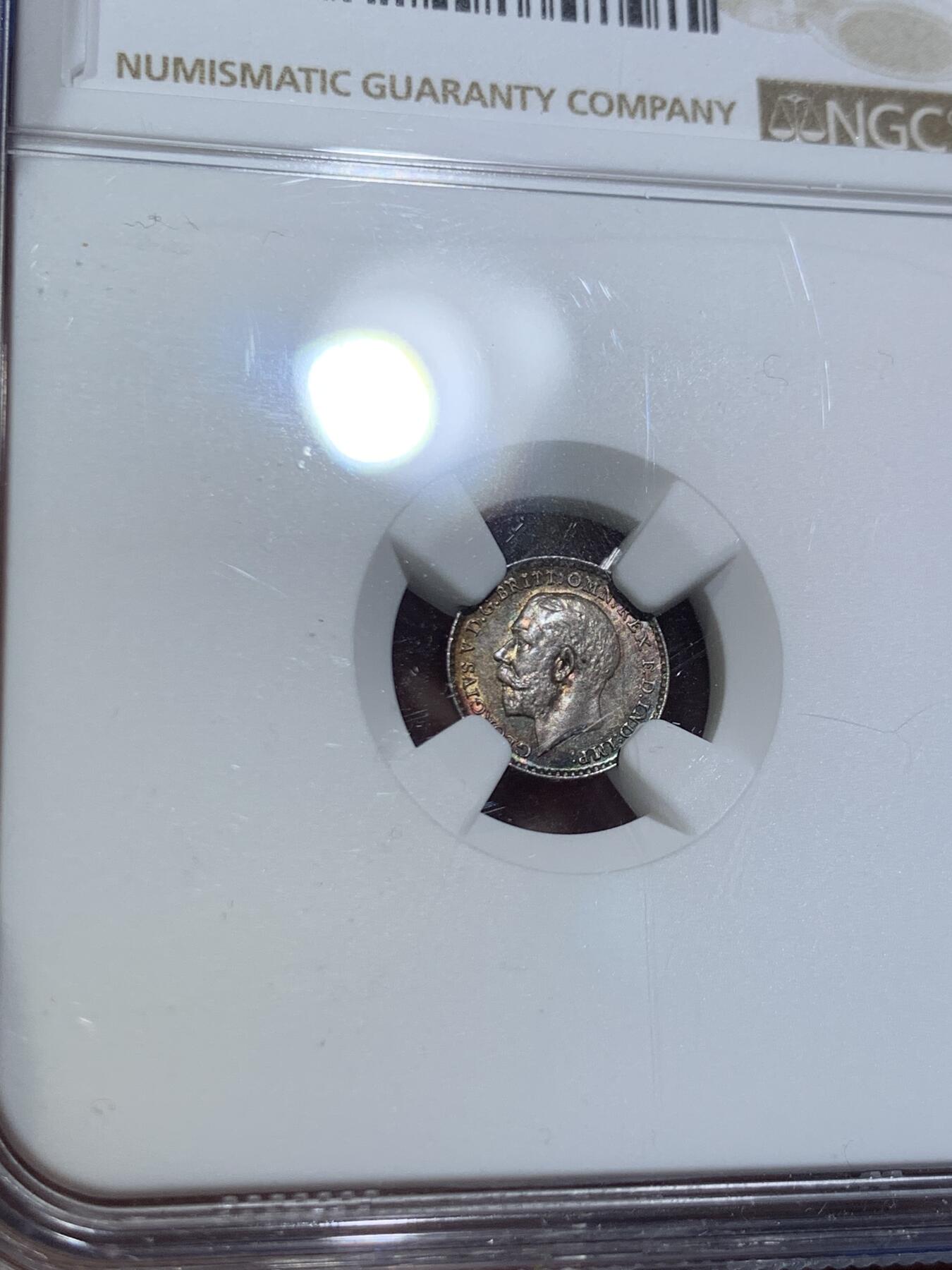 《竞宝斋》第466场 周日，周一 2场连拍 （全场包邮）欢迎送拍 四枚一组 NGC MS62-64 英国1911年乔治五世濯足币1-4便士银币 包浆舒服 评级数量比同年份精制币少很多