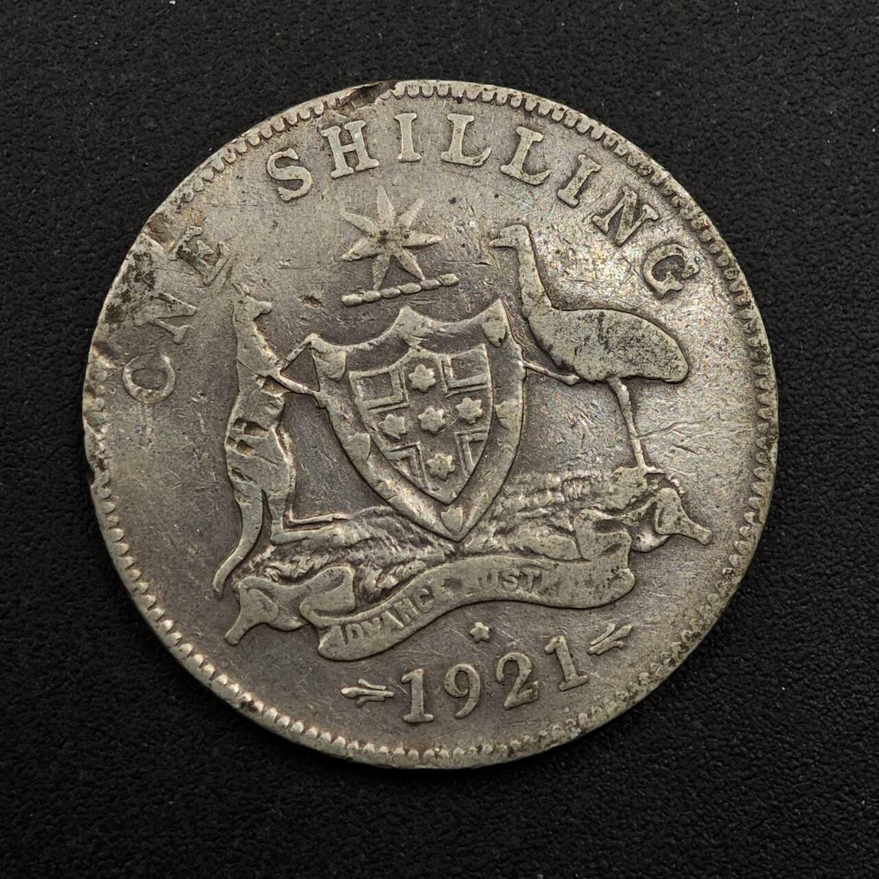 【淘币小摊】实时拍第八百七十四拍   银币散币场    每周一统一发货 澳大利亚1921年乔治五世一先令银币