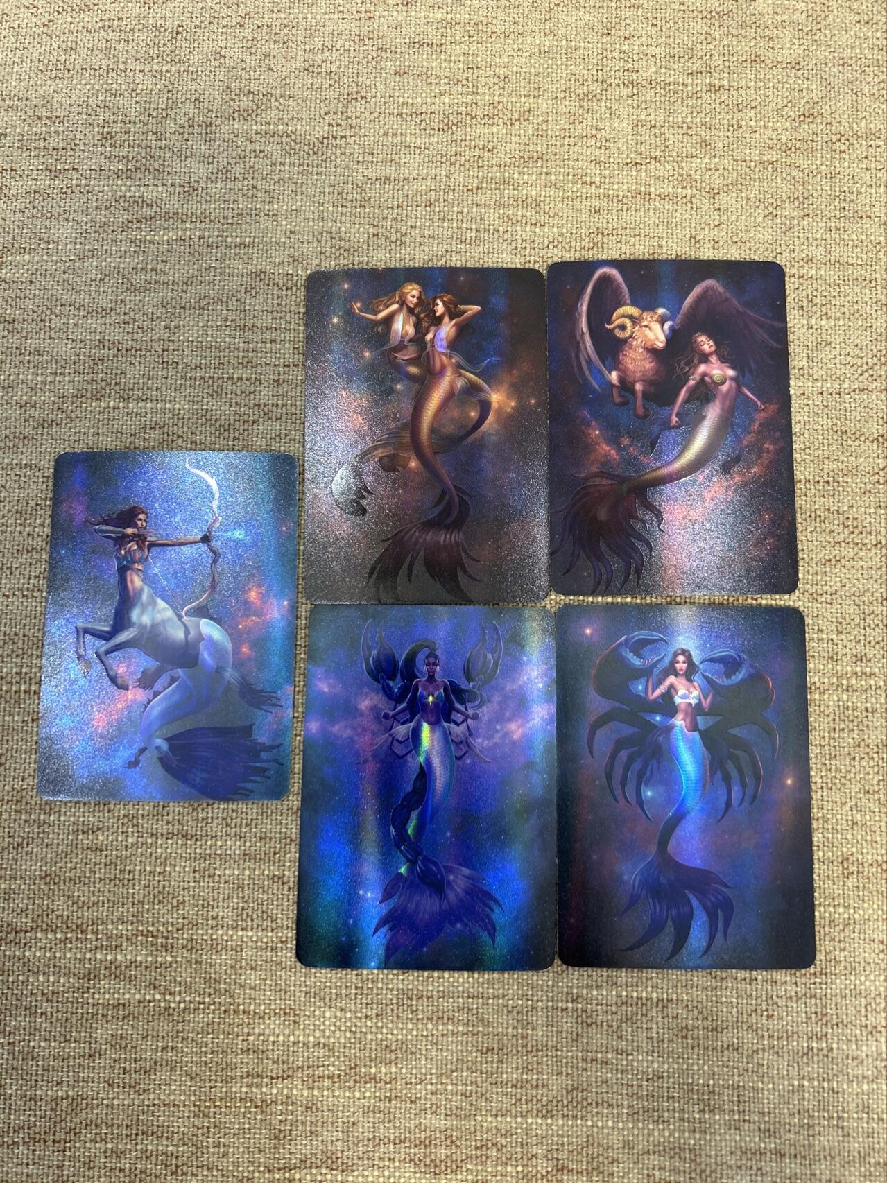 喜灰玩卡拍卖第五期，接拍品0佣金，欢迎送拍，释放现金流，让自己有资金可以购买更多喜欢的卡牌，让别的卡友能淘到更多心仪的卡牌 星座卡 彩闪一组 5张