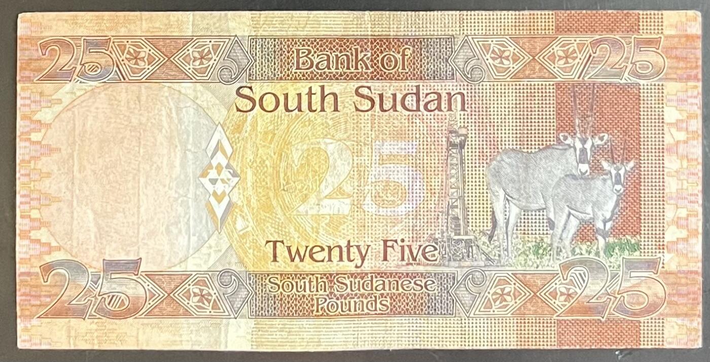 小福收藏拍卖第201期 流通品相裸钞 特惠场 本场拍卖美洲大洋洲非洲亚洲纸币【佣金仅收2% 不设最低佣金 全场包邮】 南苏丹 2011年 25镑 AA冠 