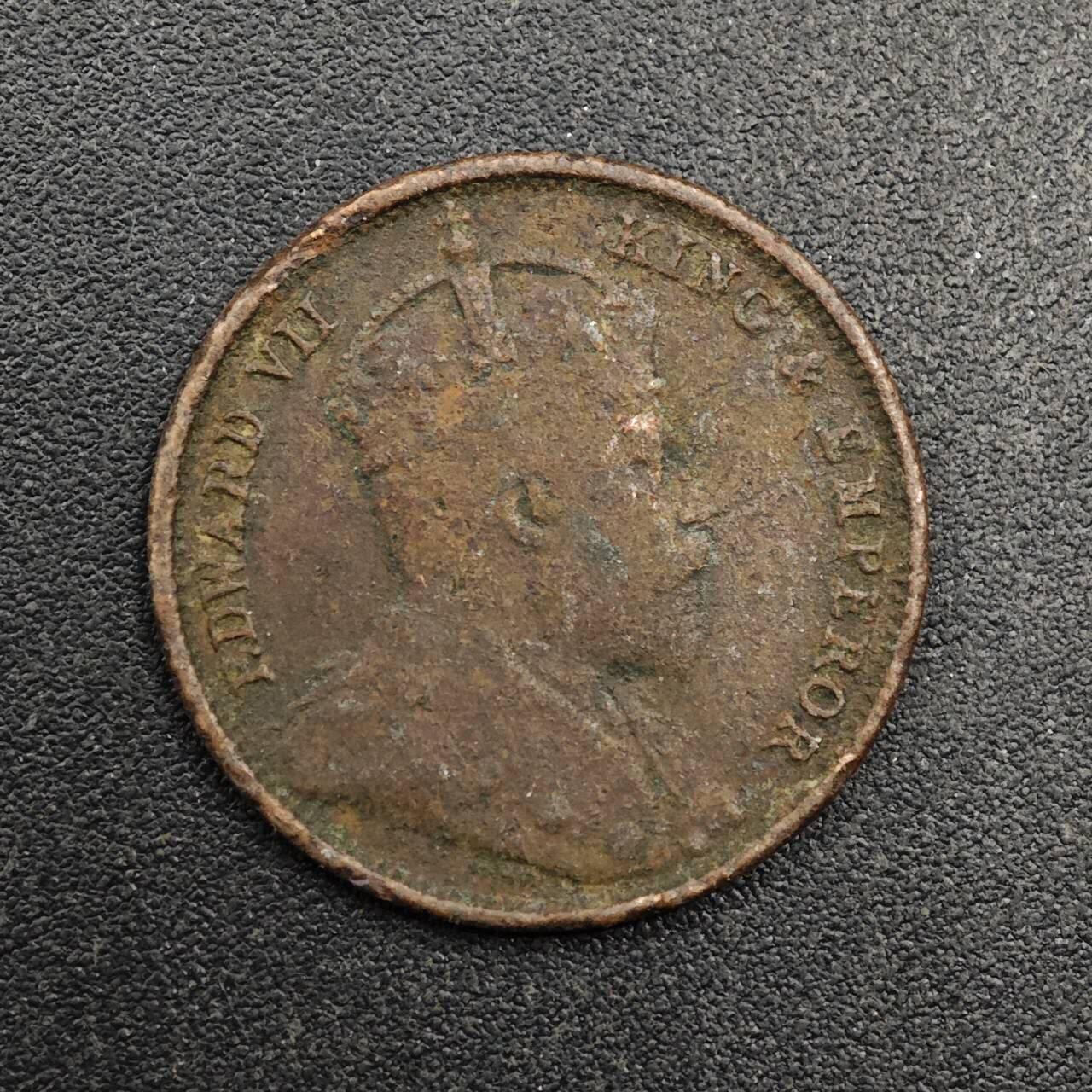 【淘币小摊】实时拍第八百七十四拍   银币散币场    每周一统一发货 锡兰1908年爱德华七世1/2分铜币