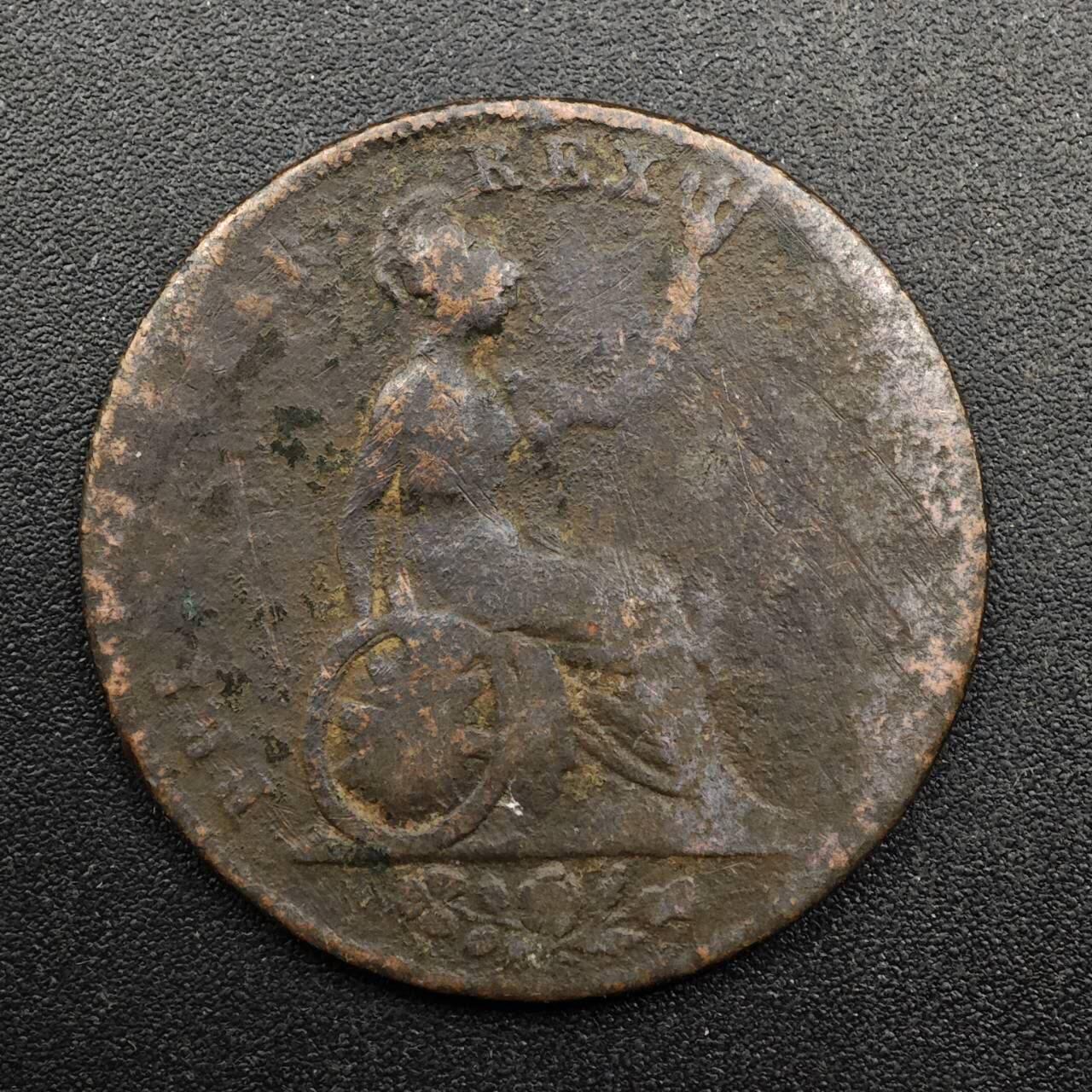 【淘币小摊】实时拍第八百七十四拍   银币散币场    每周一统一发货 英国1827年乔治四世半便士铜币