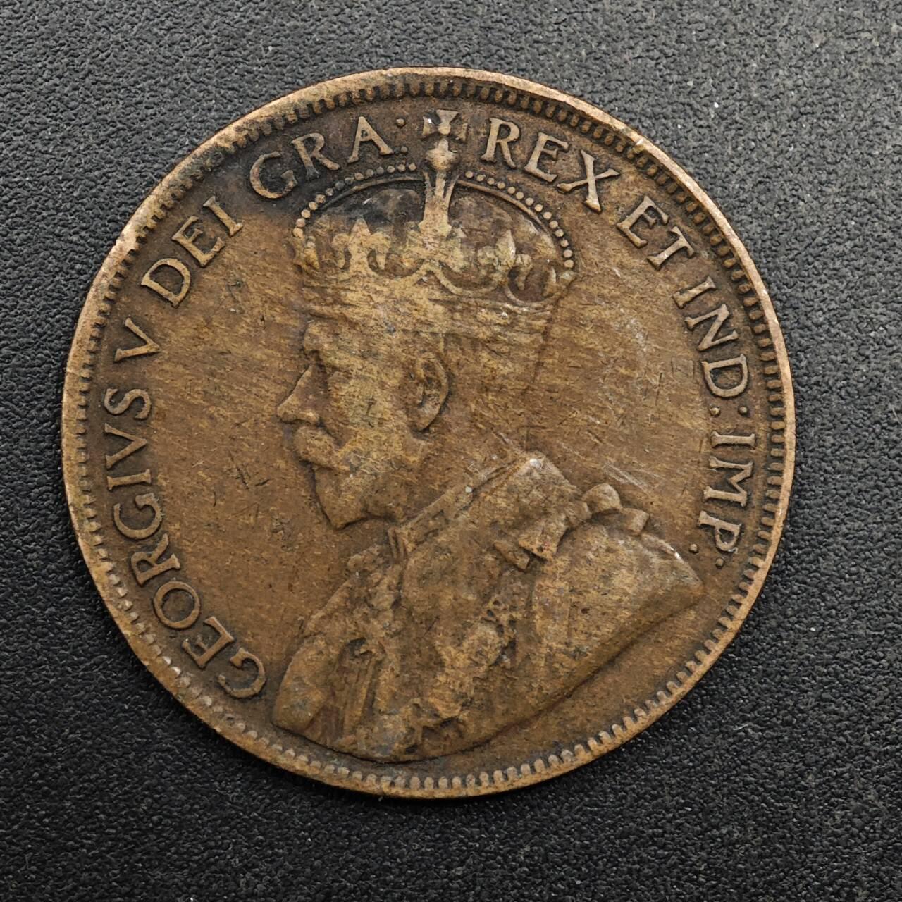 【淘币小摊】实时拍第八百七十四拍   银币散币场    每周一统一发货 加拿大1919年乔治五世一分铜币